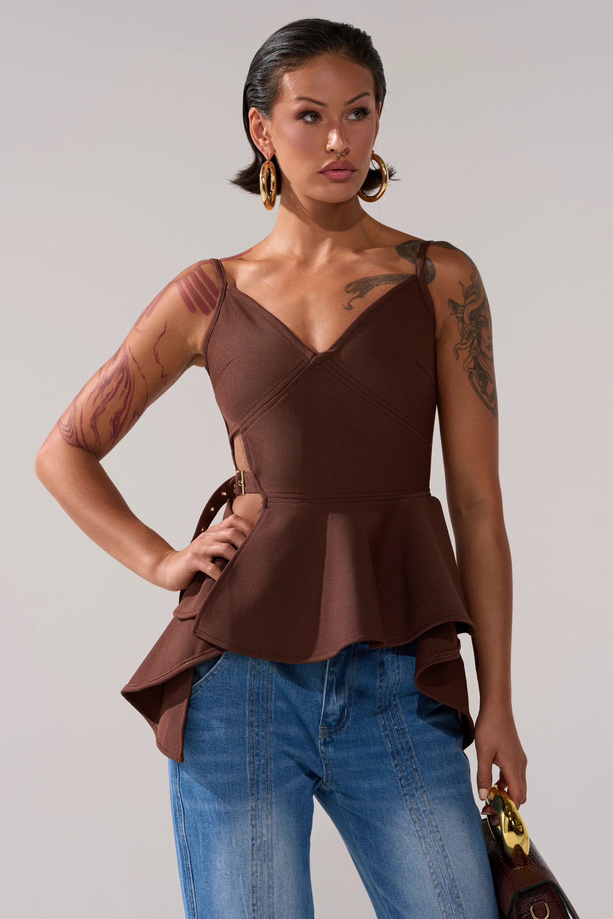 TRACY SIDE ADJUSTER PEPLUM TOP - Image 2
