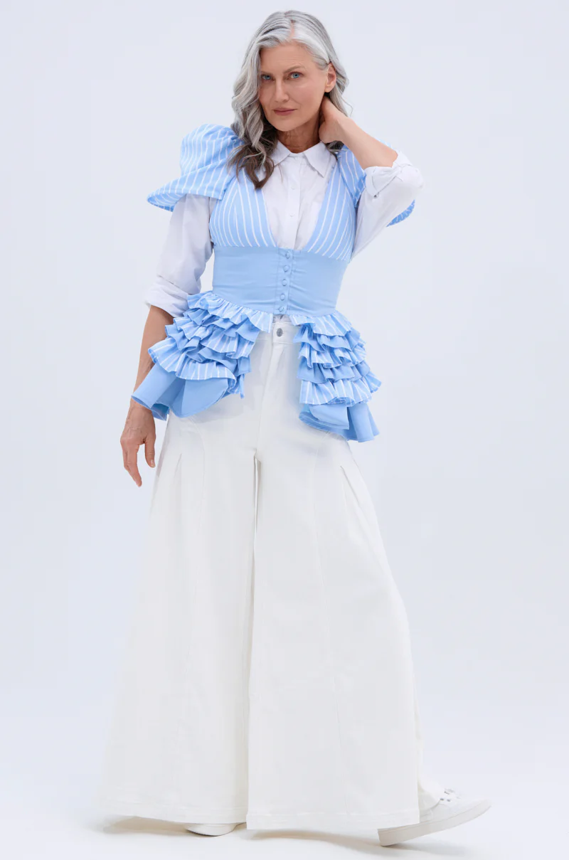 TRENDY AND COOL WHITE WIDE LEG DENIM PANT