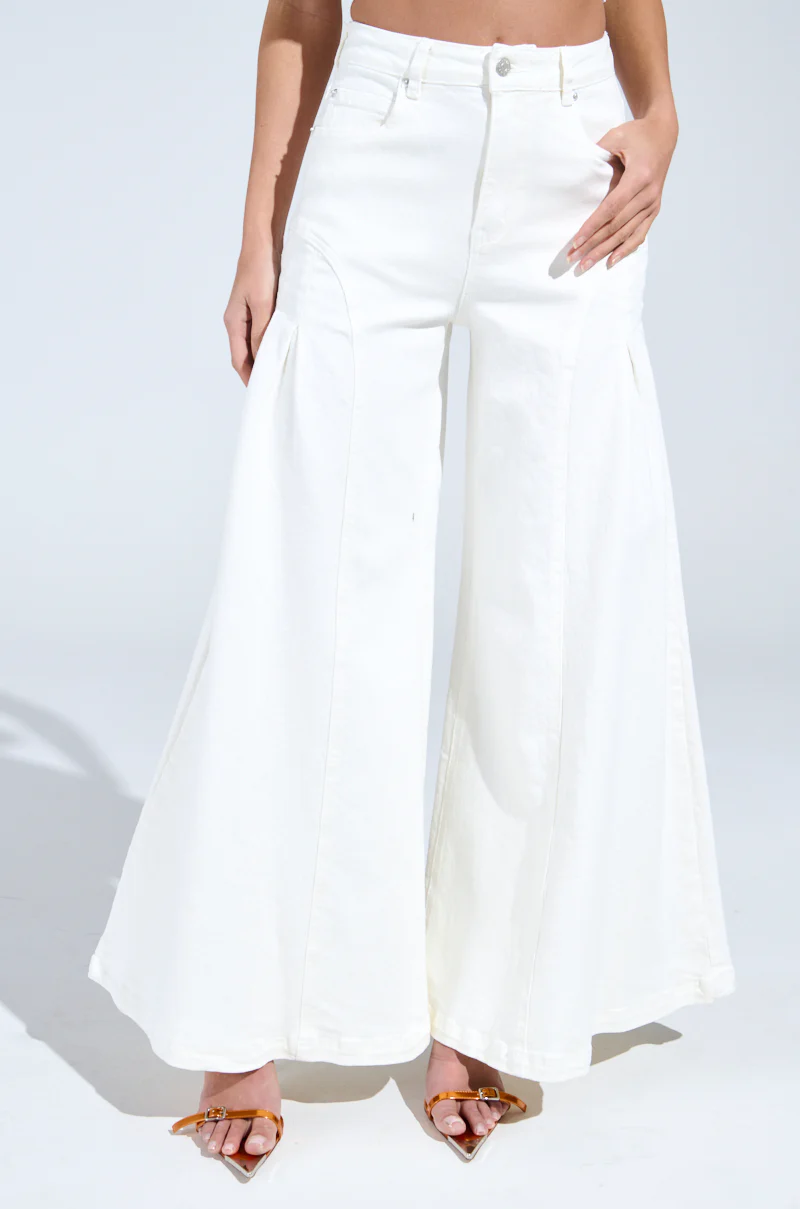 TRENDY AND COOL WHITE WIDE LEG DENIM PANT - Image 4