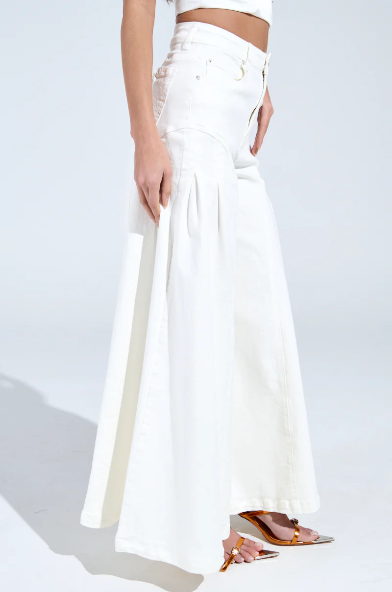TRENDY AND COOL WHITE WIDE LEG DENIM PANT - Image 5