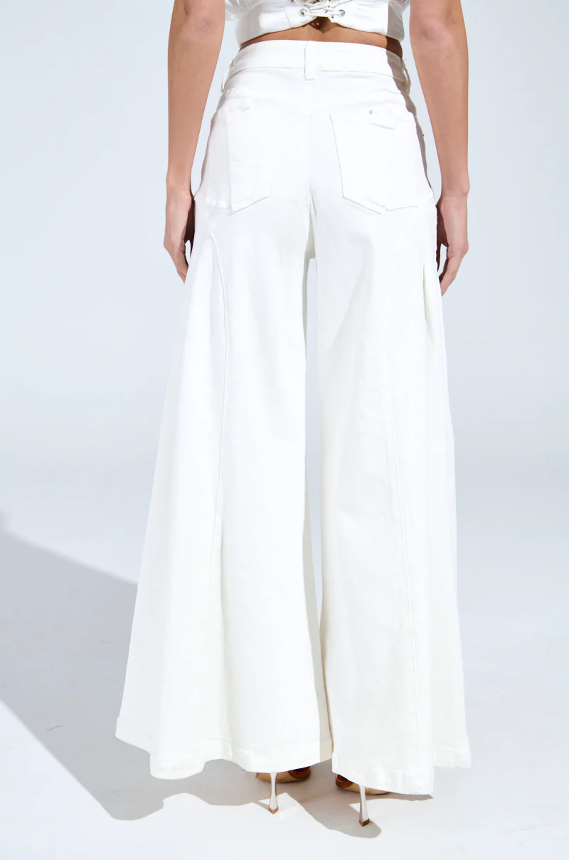 TRENDY AND COOL WHITE WIDE LEG DENIM PANT - Image 6