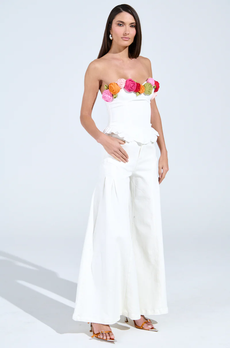 TRENDY AND COOL WHITE WIDE LEG DENIM PANT - Image 7