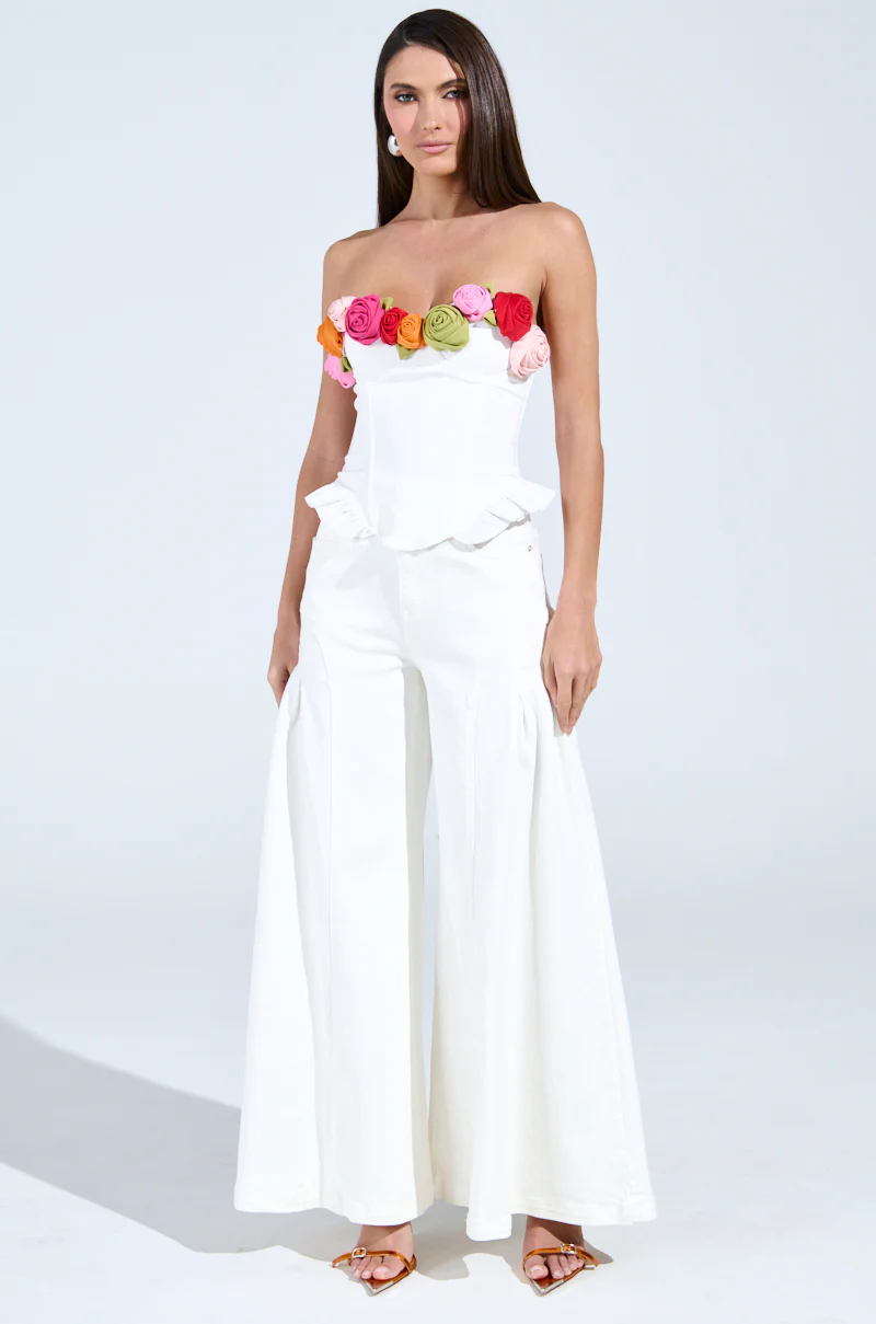 TRENDY AND COOL WHITE WIDE LEG DENIM PANT - Image 8