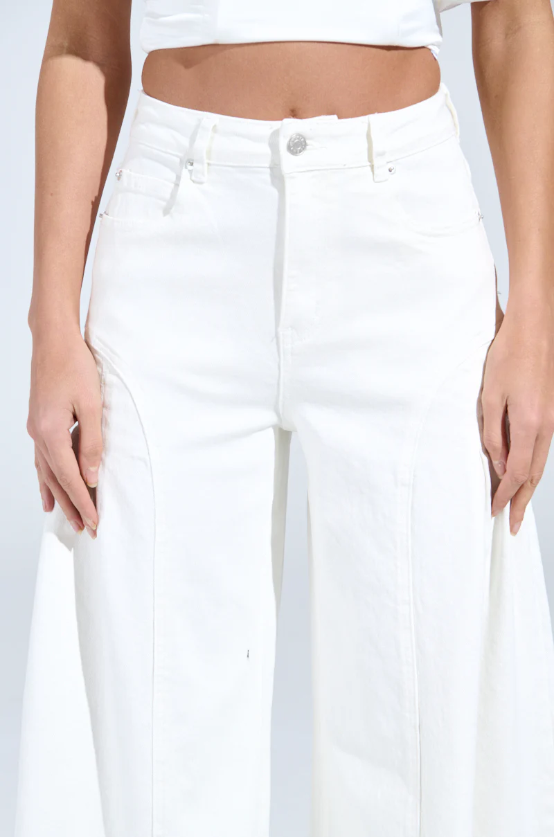 TRENDY AND COOL WHITE WIDE LEG DENIM PANT - Image 9