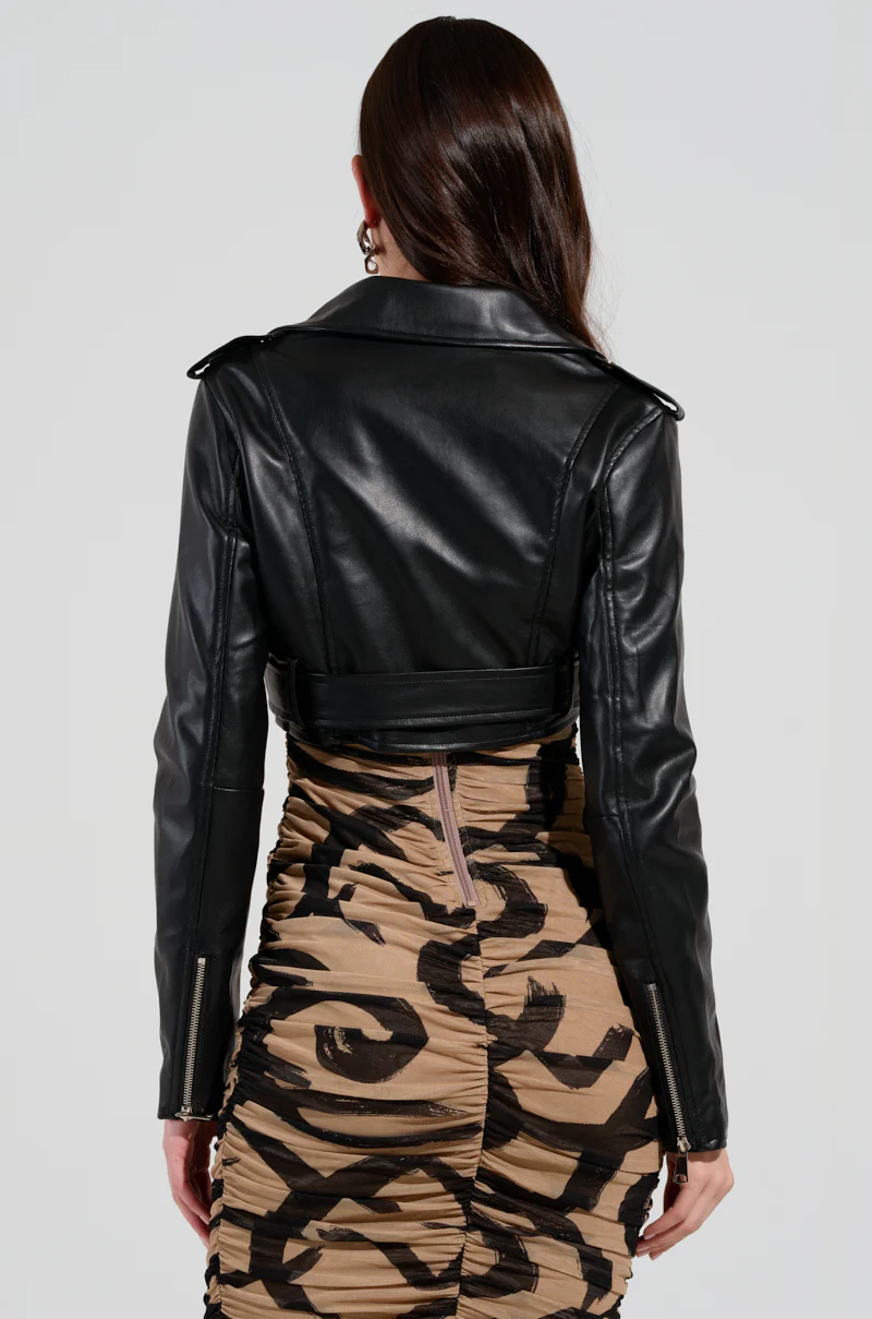 TRIO ESSENTIAL CROPPED MOTO IN BLACK - Image 4