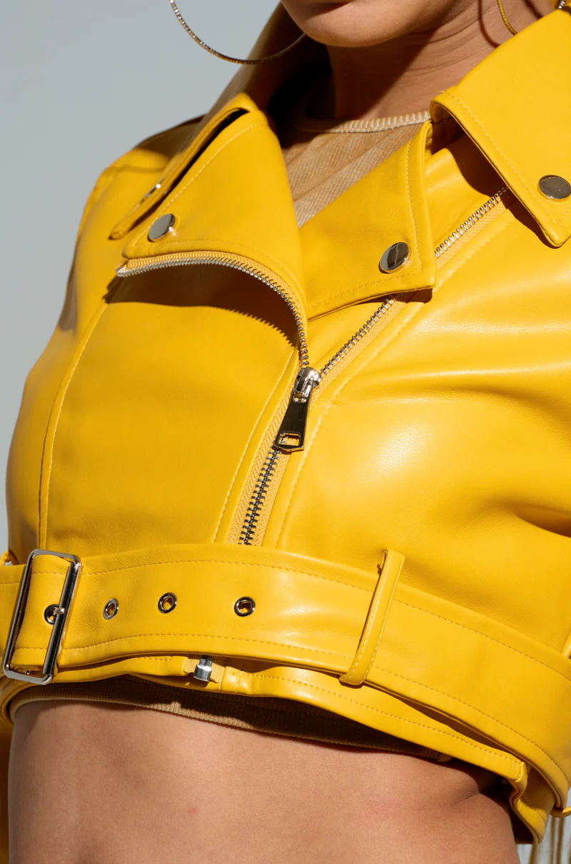 TRIO ESSENTIAL CROPPED MOTO IN YELLOW - Image 7
