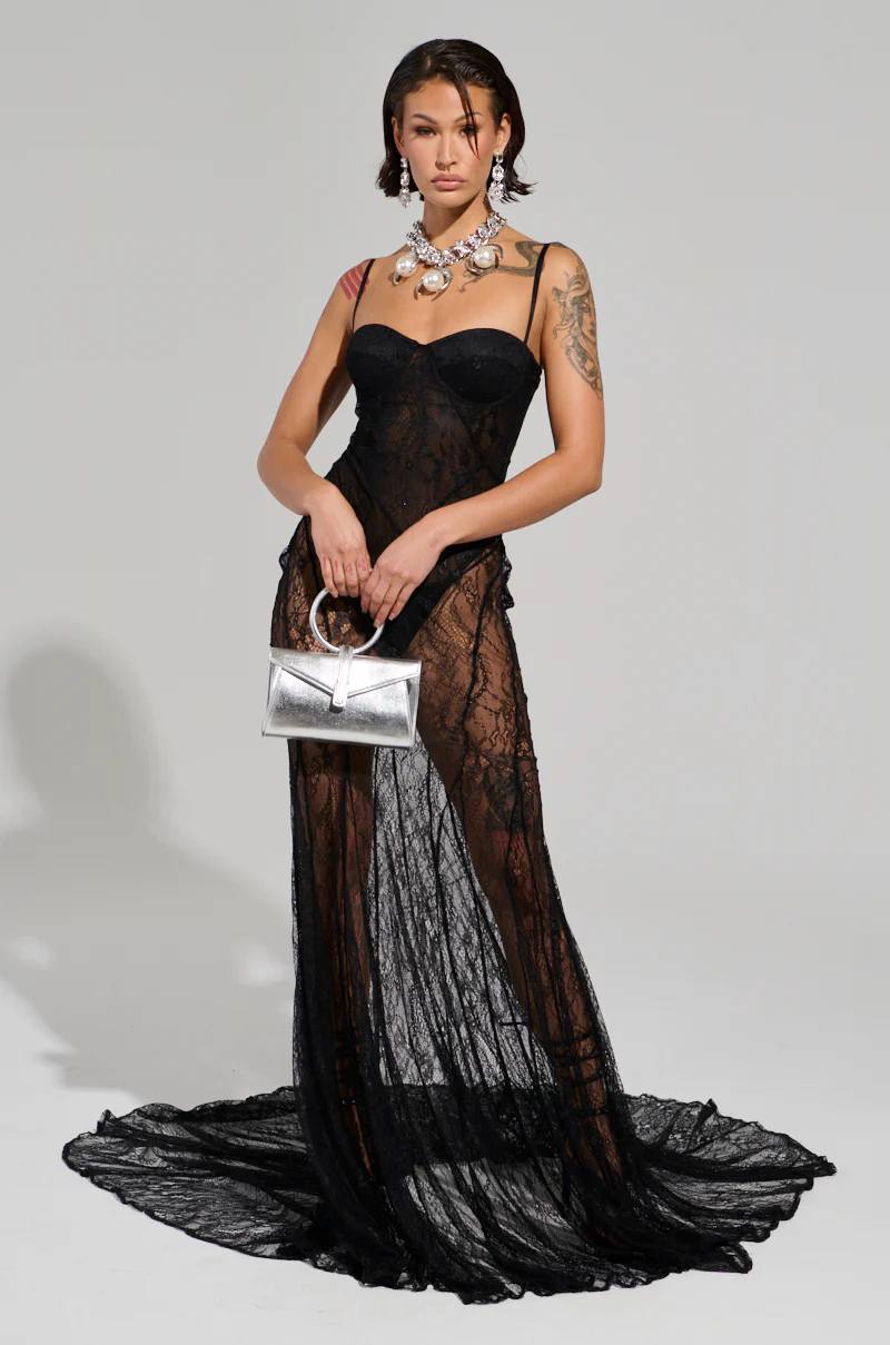 TROUBLES HERE LACE MAXI DRESS - Image 5