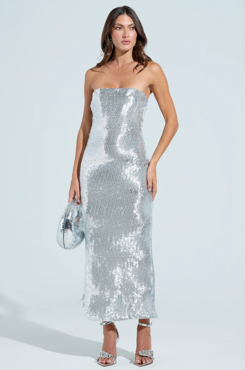 TRY AGAIN HONEY MESH SEQUIN MAXI DRESS - Image 2