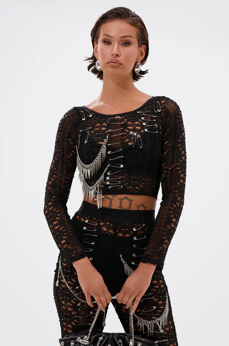 TRY ME LACE LONG SLEEVE WITH PINS - Image 2