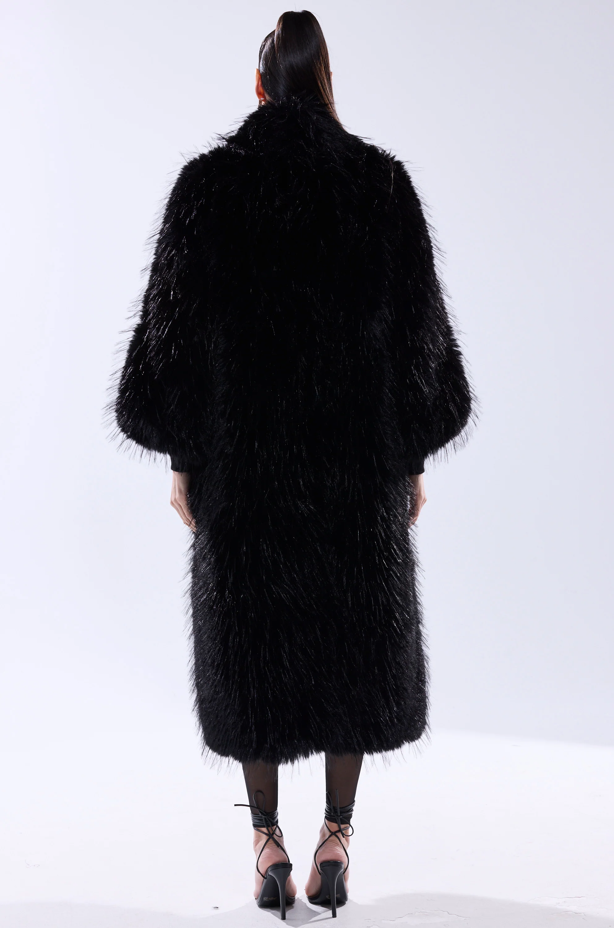 TSUNAMI FAUX FUR COAT IN BLACK - Image 13