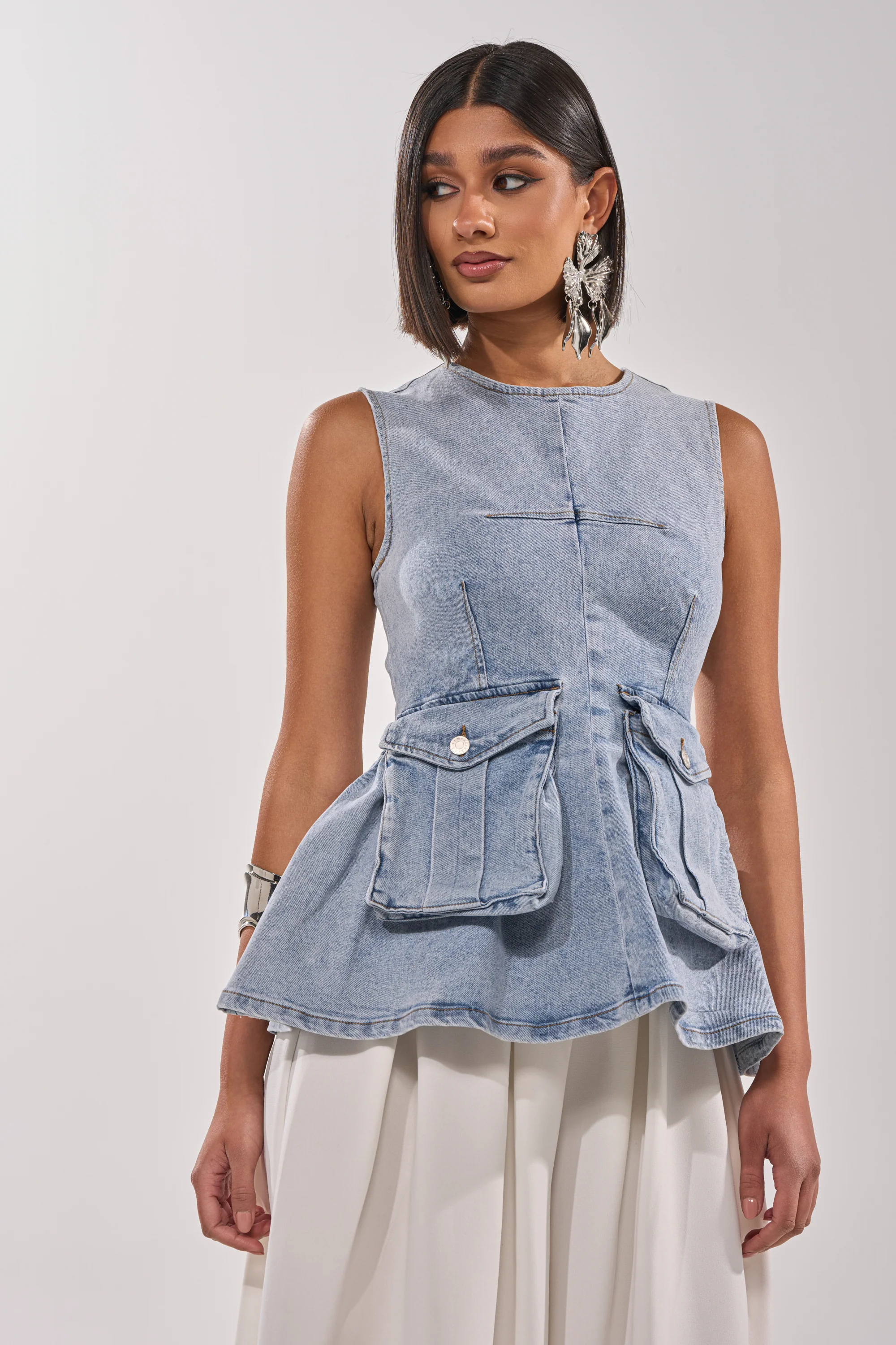 TURN AROUND DENIM BLOUSE - Image 2