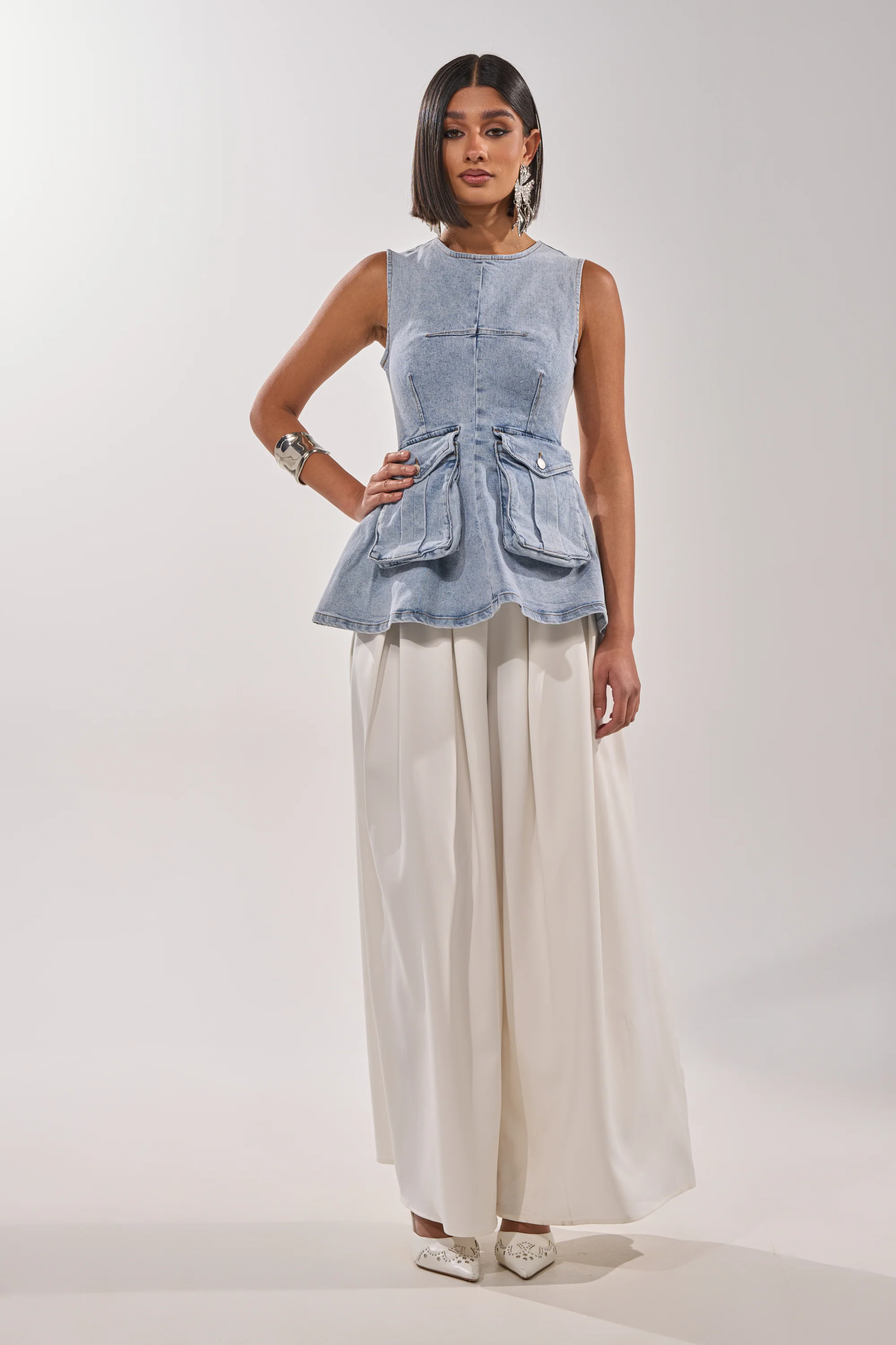 TURN AROUND DENIM BLOUSE - Image 6