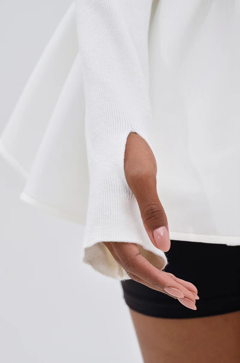 TWIN FLAME PEPLUM BOMBER IN WHITE - Image 9