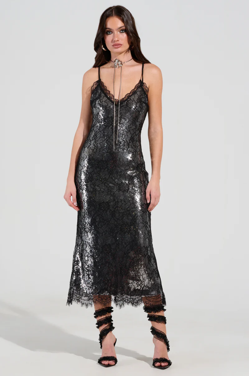 TWO IS BETTER THAN ONE LACE LAYERED MIDI DRESS