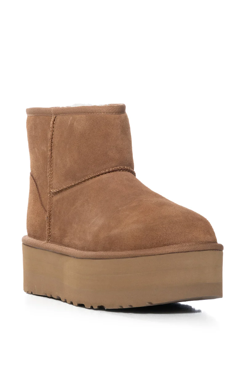 UGG CLASSIC MINI PLATFORM BOOTIE IN CHESTNUT - Image 5