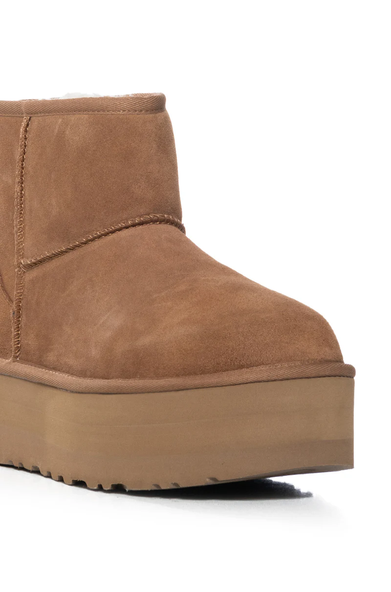 UGG CLASSIC MINI PLATFORM BOOTIE IN CHESTNUT - Image 7