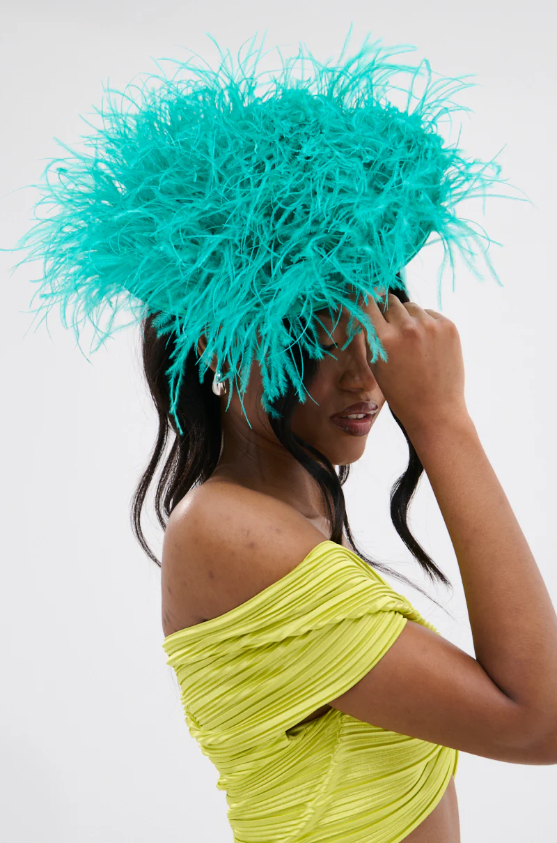 ULTIMATE VIBES OSTRICH FEATHER HAT - Image 3