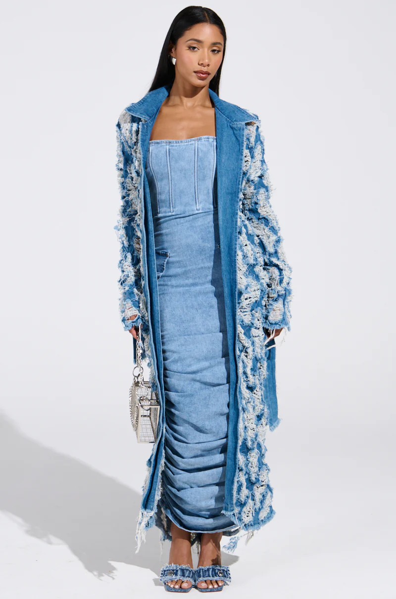 ULTRA DISTRESSED DENIM TRENCH - Image 2