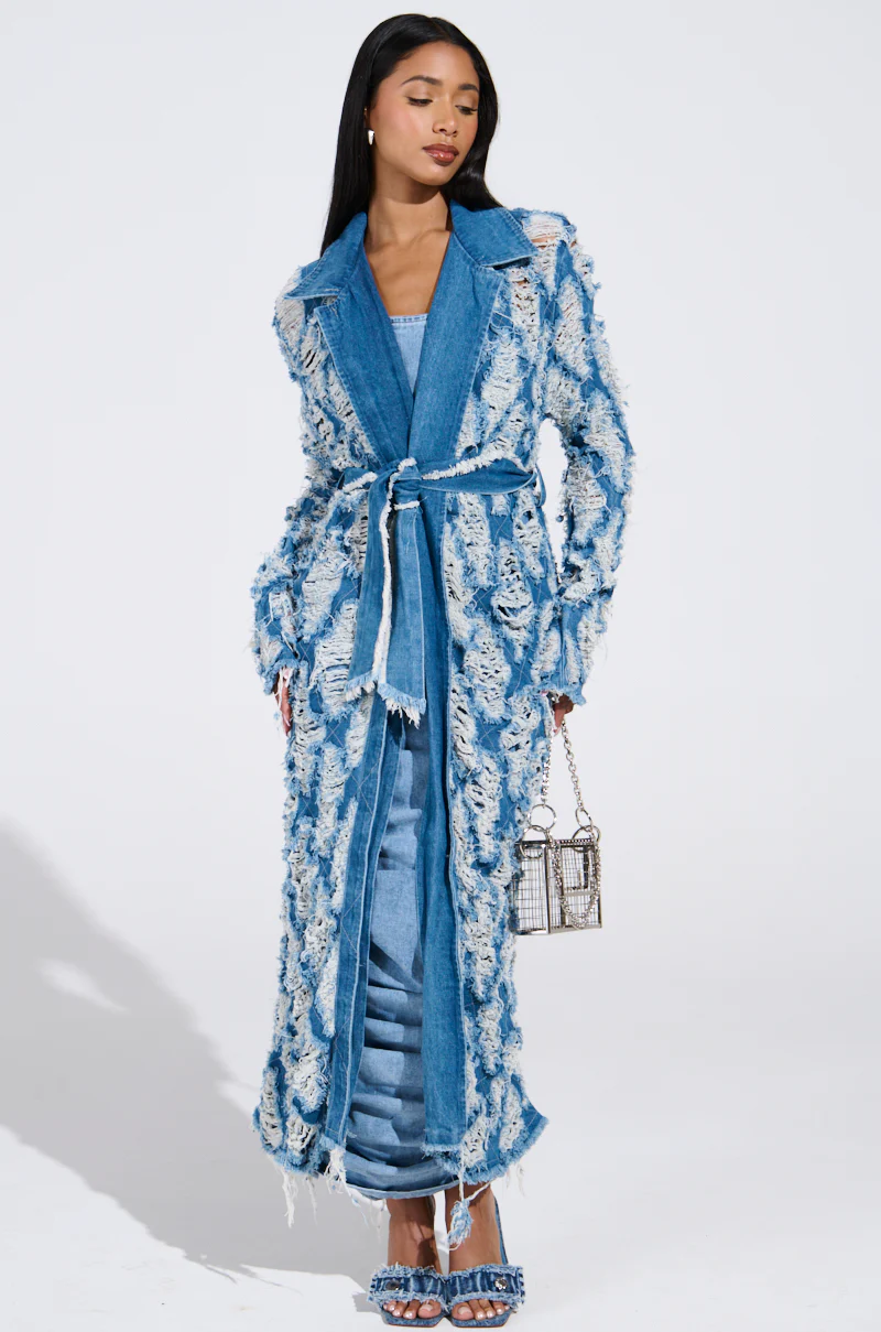 ULTRA DISTRESSED DENIM TRENCH - Image 5