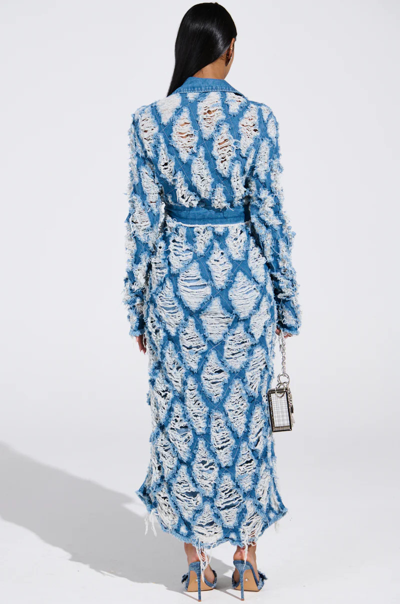 ULTRA DISTRESSED DENIM TRENCH - Image 7