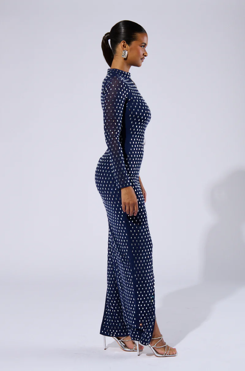 ULYSSA RHINESTONE MESH MAXI DRESS - Image 6