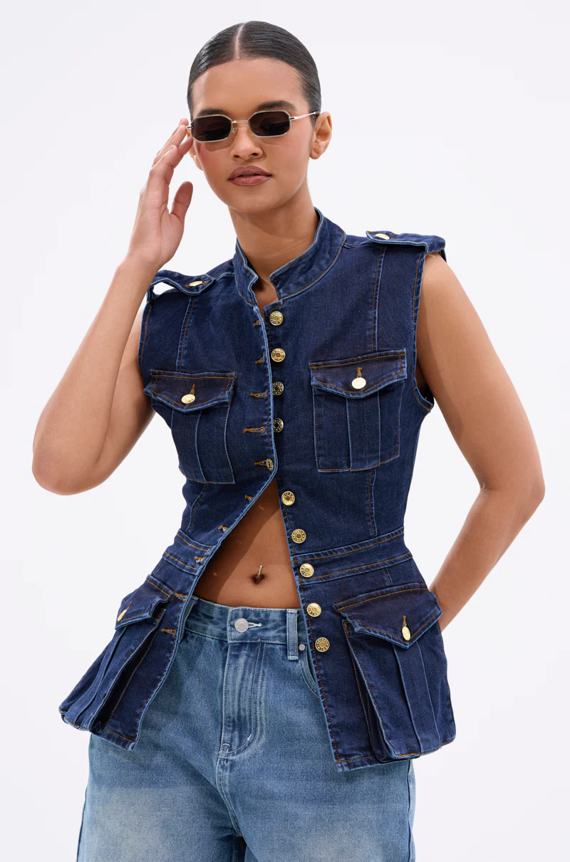 UMI STRETCH DENIM TOP - Image 2