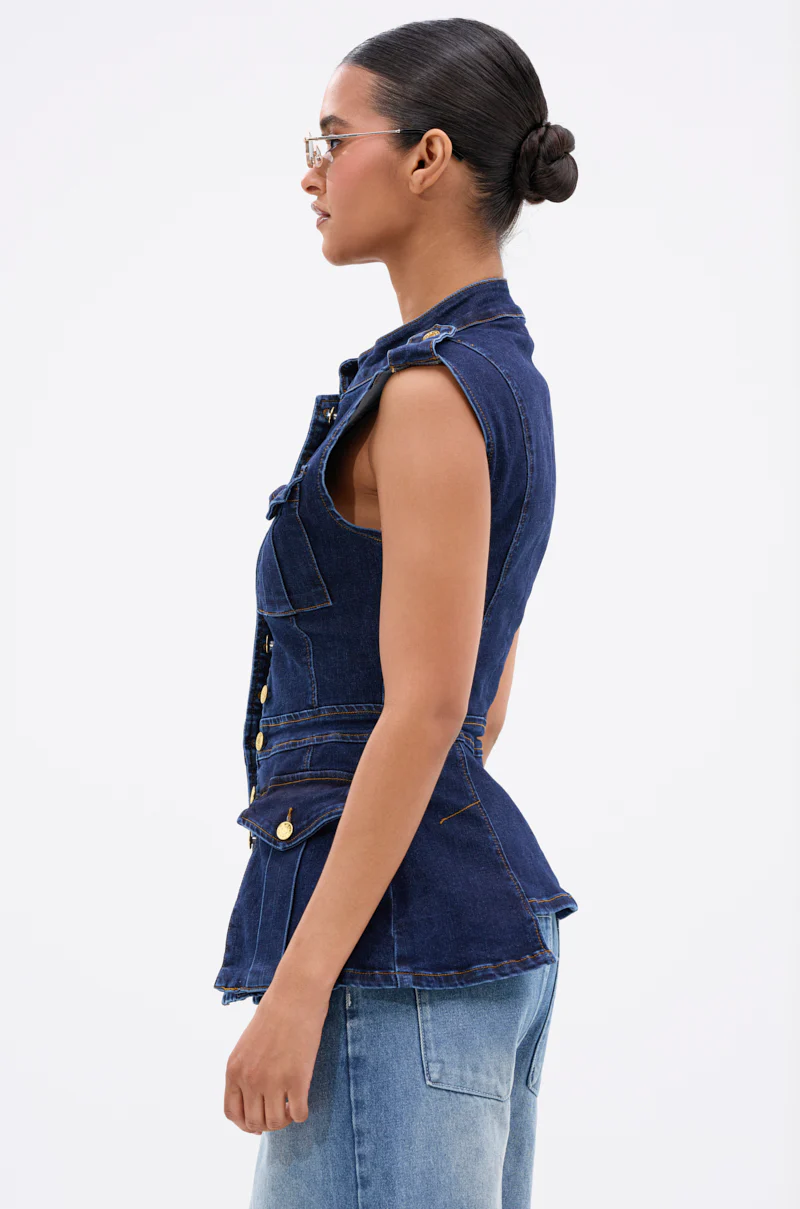 UMI STRETCH DENIM TOP - Image 3