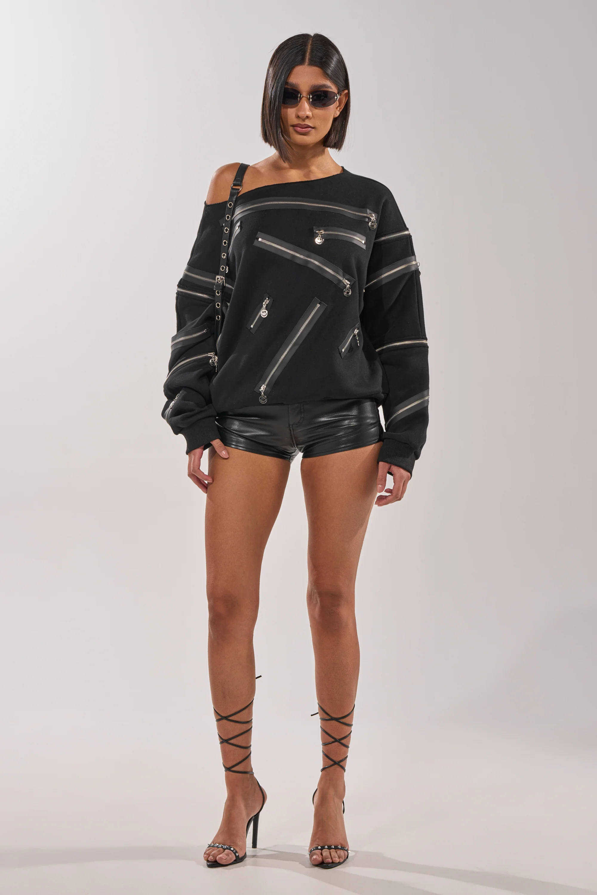 UN-ZIP ME OFF THE SHOULDER SWEATSHIRT - Image 10