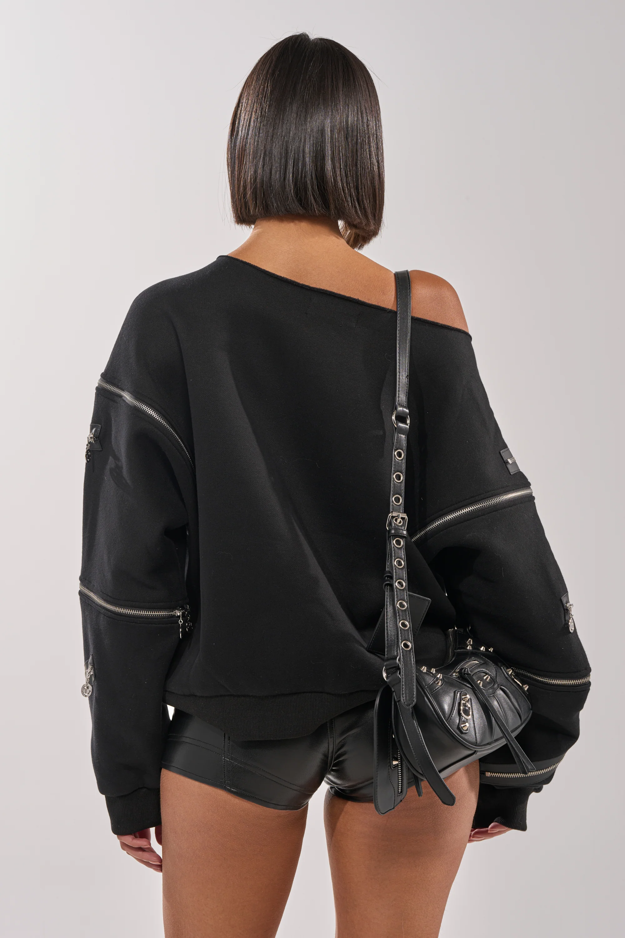UN-ZIP ME OFF THE SHOULDER SWEATSHIRT - Image 8