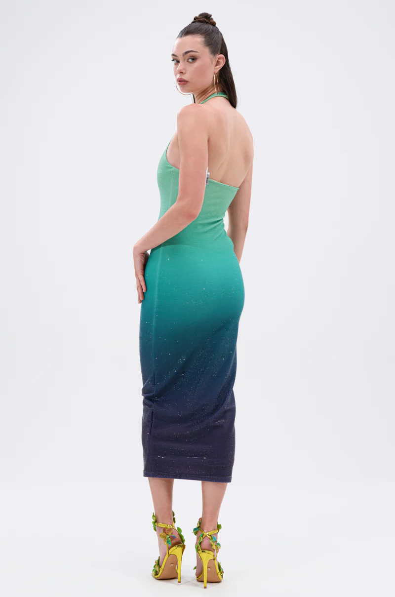 UNDER THE SEA RHINESTONE OMBRE MIDI DRESS - Image 5