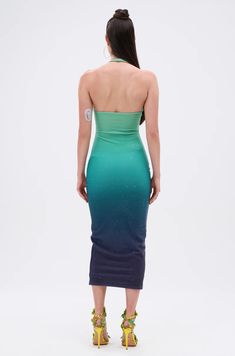 UNDER THE SEA RHINESTONE OMBRE MIDI DRESS - Image 6
