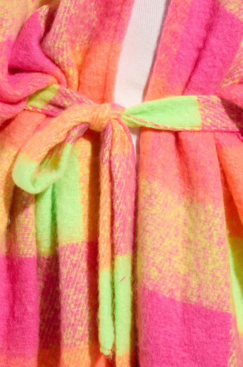 UNDER THE SUN PLAID PONCHO - Image 6