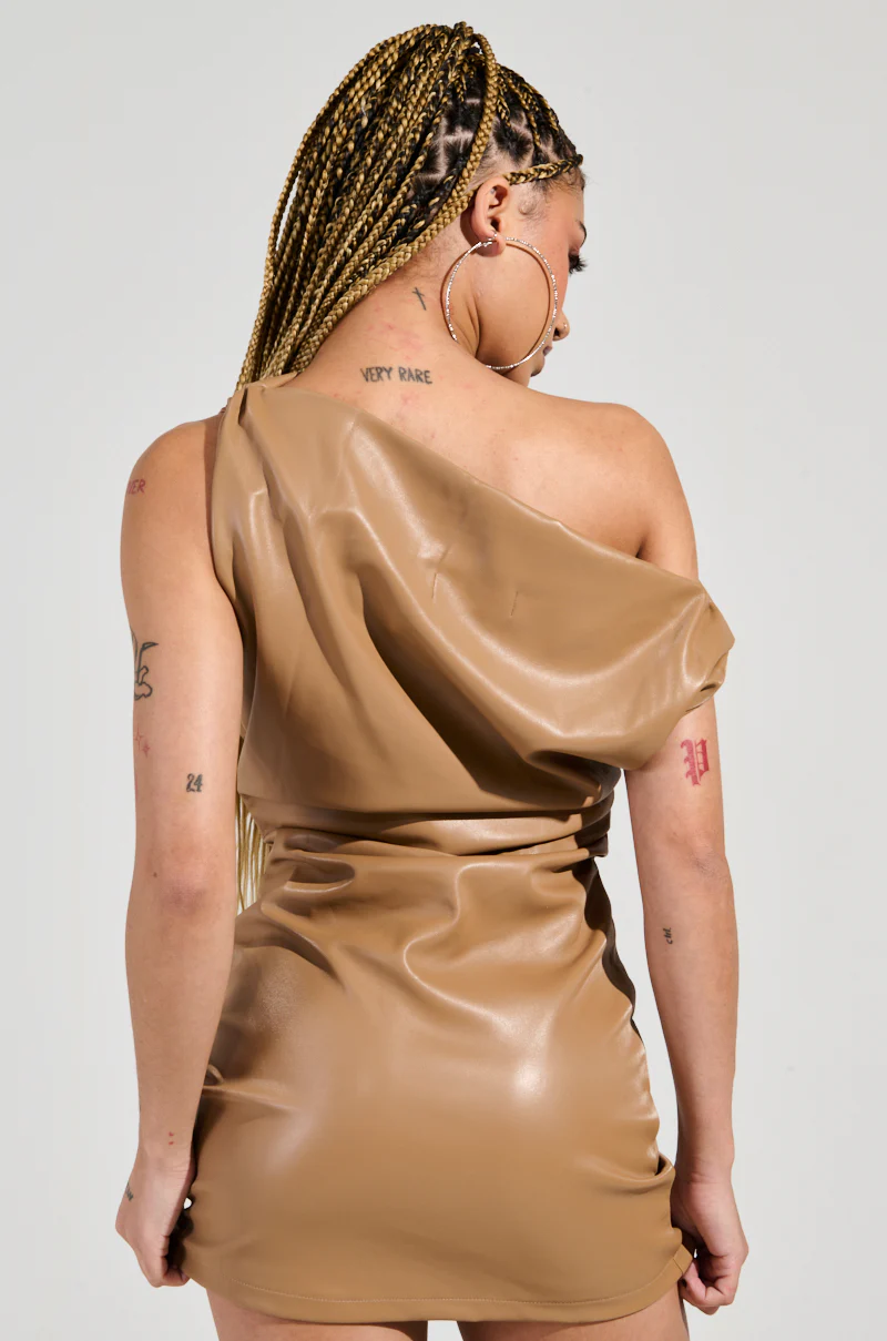 UNREACHABLE FUAX LEATHER MINI DRESS - Image 5