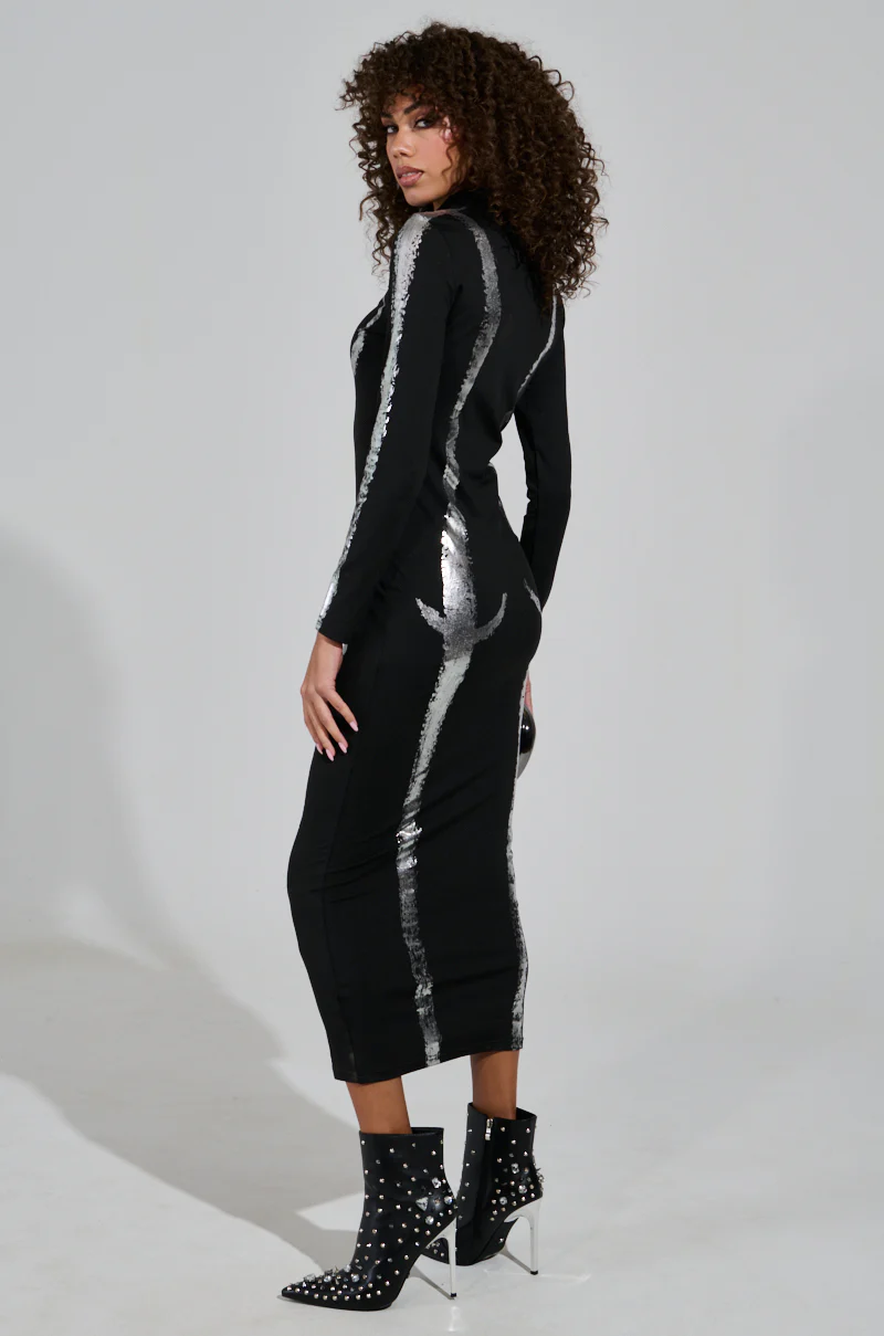 UNSEEN BITS ABSTRACT KNIT MIDI DRESS - Image 3