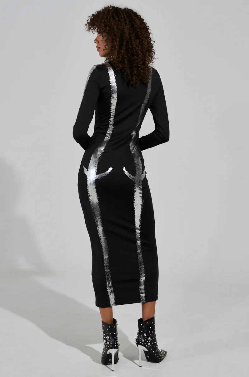 UNSEEN BITS ABSTRACT KNIT MIDI DRESS - Image 4