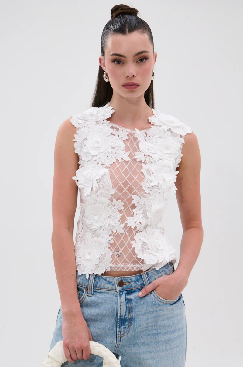 UNTAMED FLORAL LACE TOP - Image 2