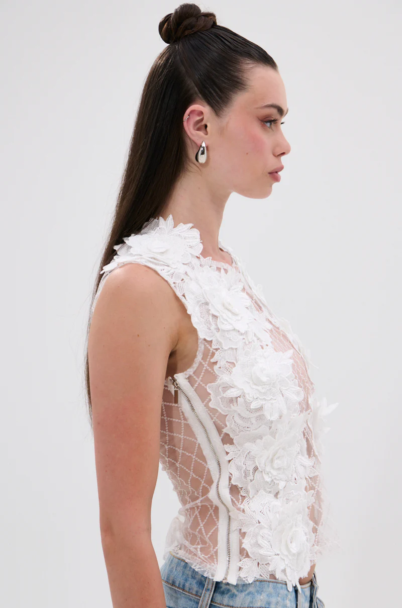 UNTAMED FLORAL LACE TOP - Image 3