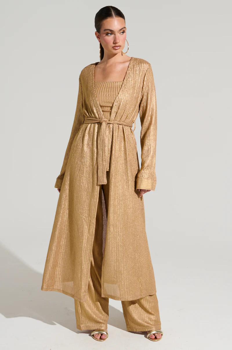 UP ALL NIGHT THINKING DUSTER IN GOLD - Image 2
