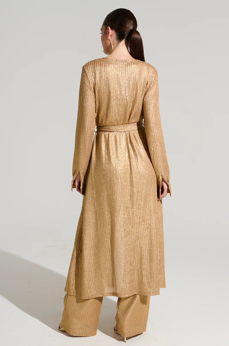 UP ALL NIGHT THINKING DUSTER IN GOLD - Image 5