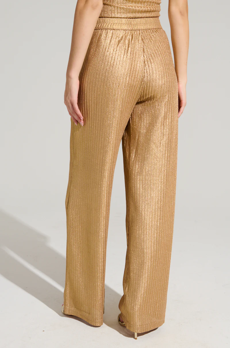UP ALL NIGHT THINKING TROUSER IN GOLD - Image 5