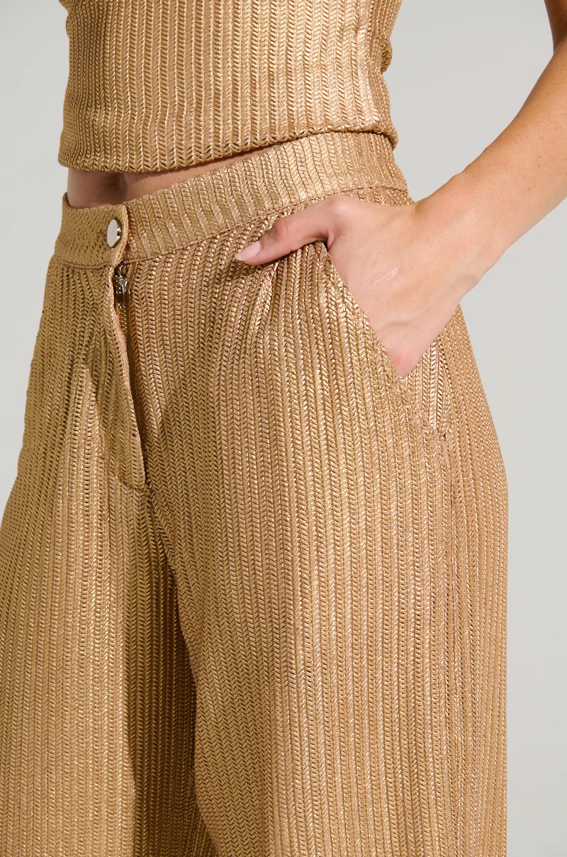 UP ALL NIGHT THINKING TROUSER IN GOLD - Image 8