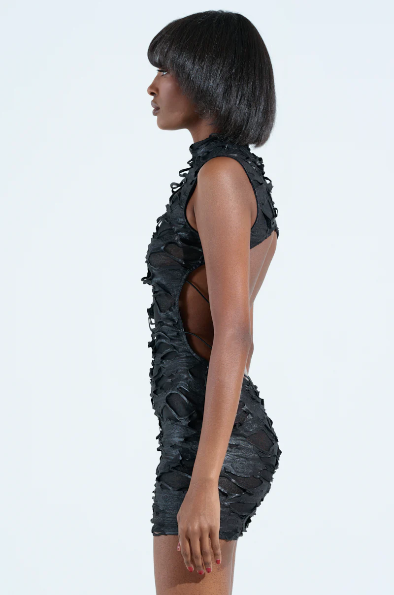 UP CLOSE AND PERSONAL MESH MINI DRESS - Image 3