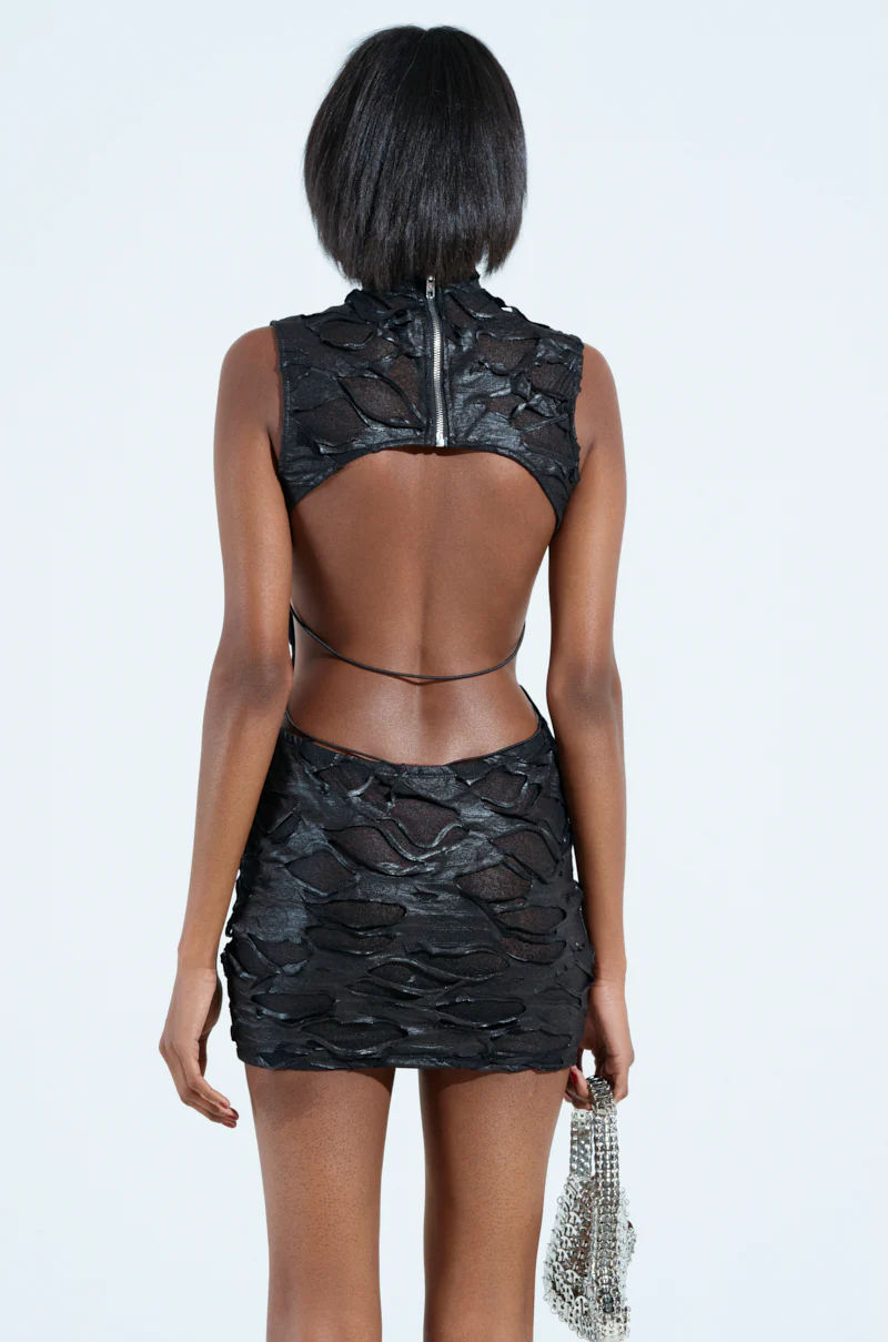 UP CLOSE AND PERSONAL MESH MINI DRESS - Image 4