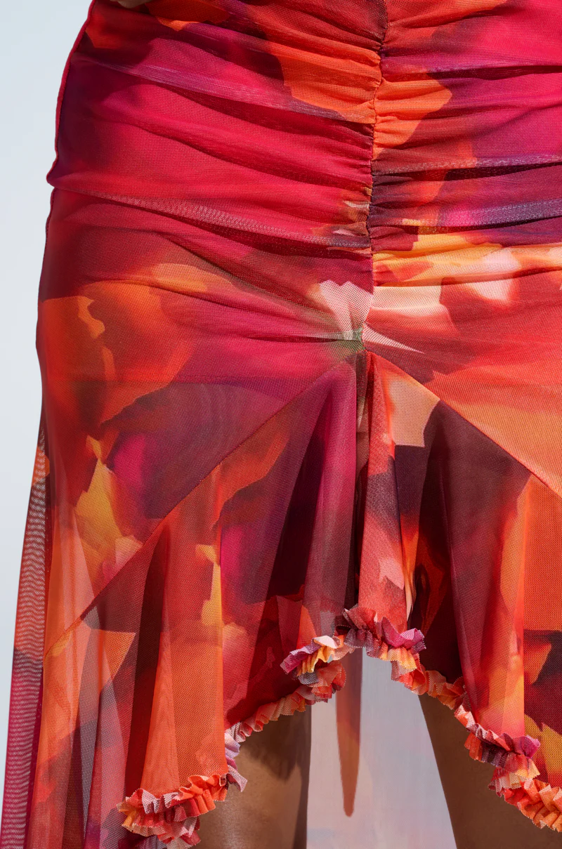 UP IN FLAMES RUFFLE MIDI SKIRT - Image 6