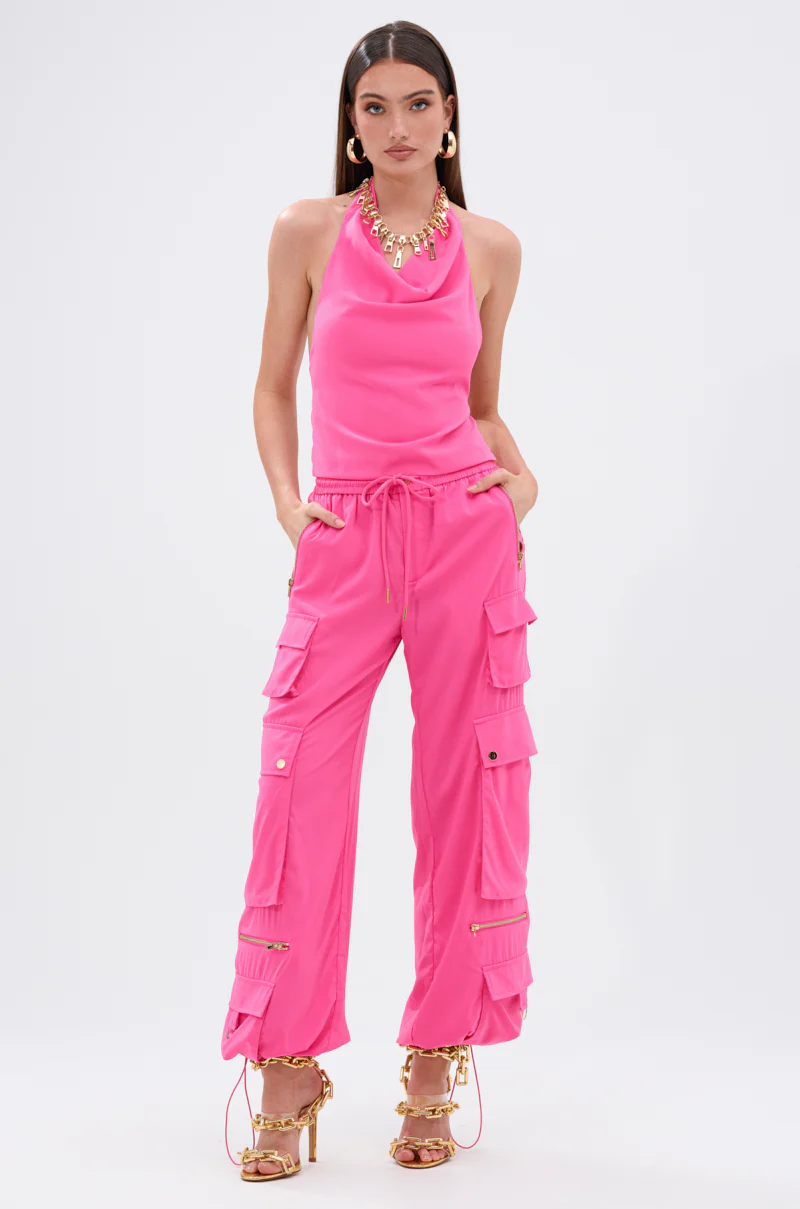 UP TO NO GOOD HALTER BLOUSE IN PINK - Image 6