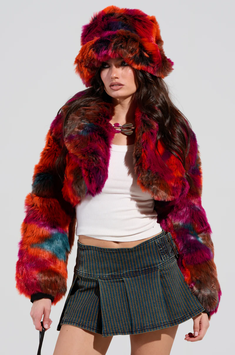 UPSETTER CROP FAUX FUR JACKET - Image 2