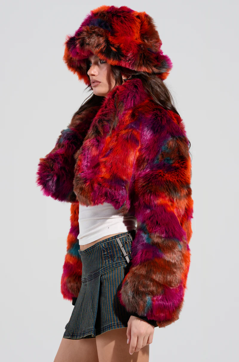 UPSETTER CROP FAUX FUR JACKET - Image 3
