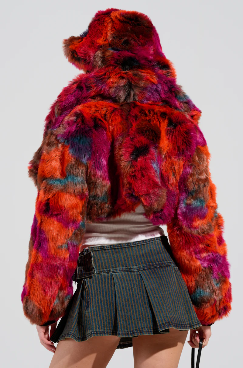 UPSETTER CROP FAUX FUR JACKET - Image 4
