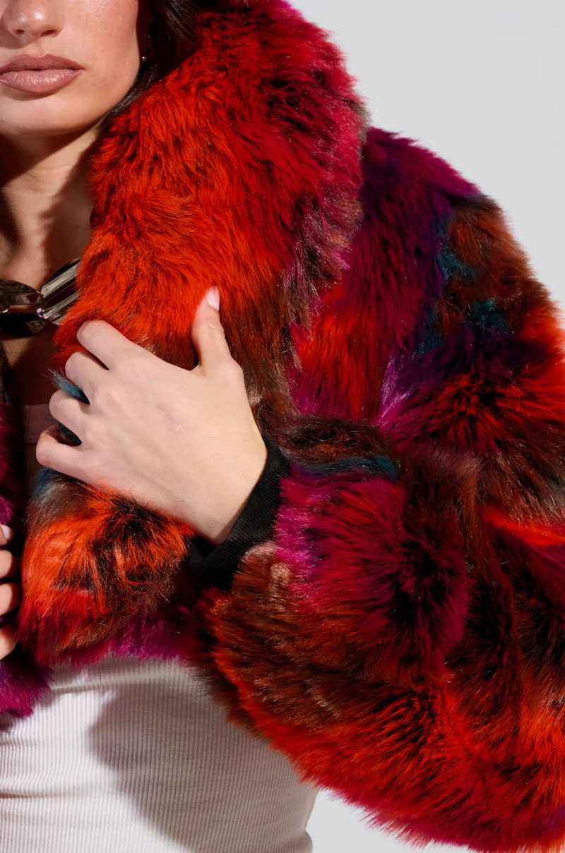 UPSETTER CROP FAUX FUR JACKET - Image 6