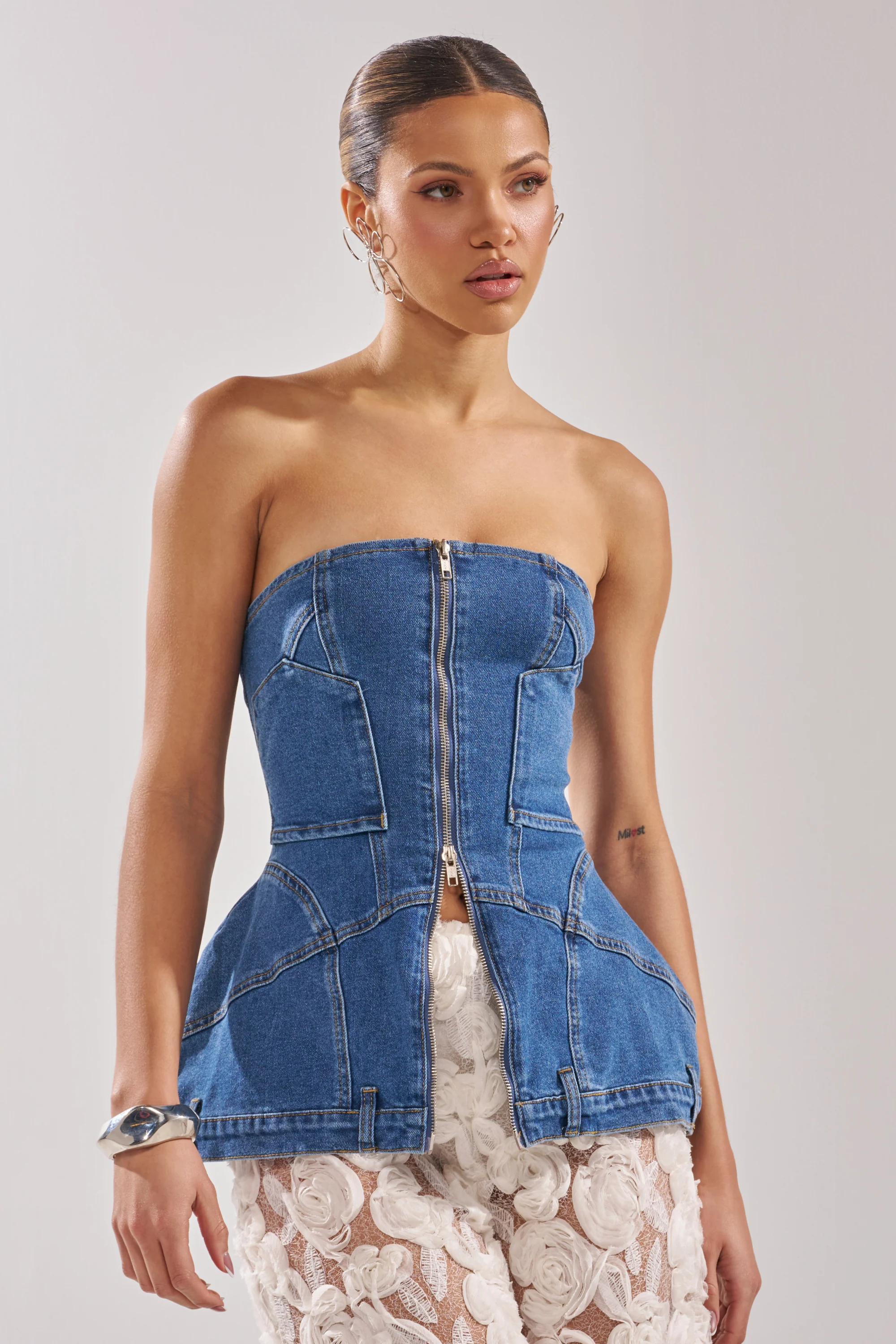 UPSIDE DOWN DENIM CORSET - Image 2